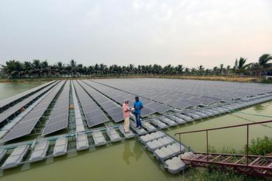 孟加拉國首個水上漂浮太陽能光伏發(fā)電站